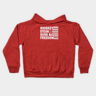 Whiskey Steak Guns and Freedom Kids Hoodie